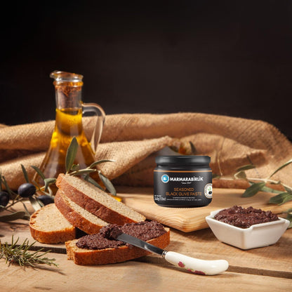 Marmarabirlik, Black Olives Spread Spicy, Turkish Olive Paste & Tapenade, Gourmet Mediterranean Flavor, Sandwiches, Crackers, Appetizer, Dips & Salads, Vegan, Kosher, Halal