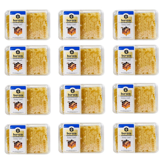 Buram Gourmet Raw Honeycomb | All-Natural | Pure Unfiltered | Edible Wax | No Additives, No Preservatives | Harvested from Turkish Mountains |