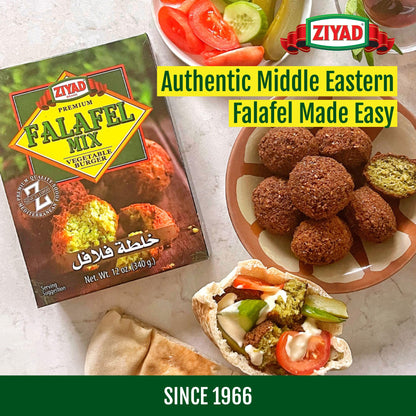 Ziyad Falafel Dry Mix, Gluten-Free, Vegan, Non-GMO, No Additives, No Preservatives, Great for Making Veggie Burgers and Snacks