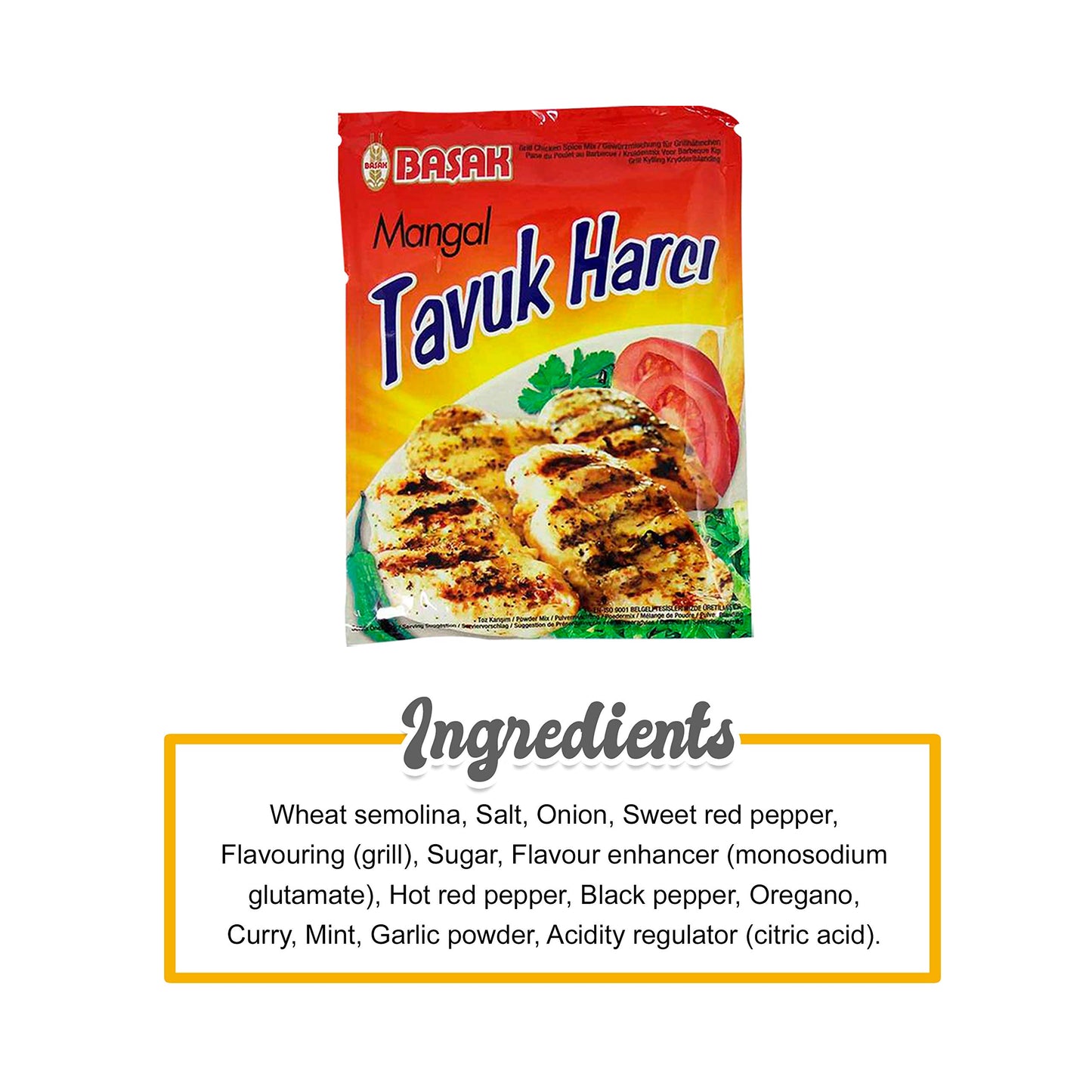 Basak Turkish Style Grilled Chicken Seasoning Tavuk Harci 2.1 Oz (60g) - Species and Condiments - Turkey (4 Pack)