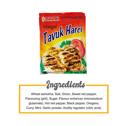 Basak Turkish Style Grilled Chicken Seasoning Tavuk Harci 2.1 Oz (60g) - Species and Condiments - Turkey (4 Pack)
