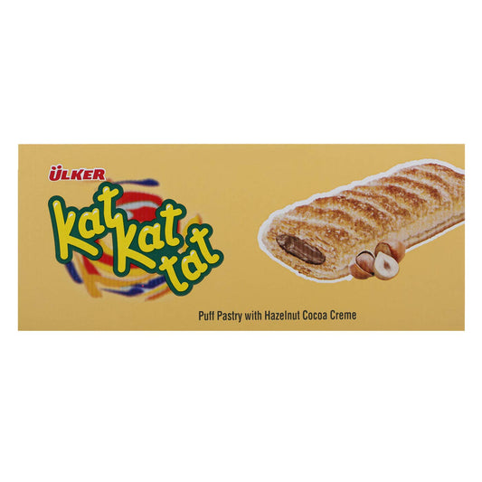 Ulker Kat Kat Tat Puff Pastry With Hazelnut Flavoured Cocoa Cream Filling 28 Gr (48 Pack)