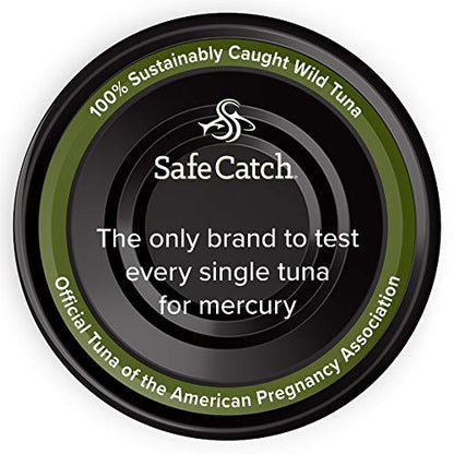 Safe Catch Wild Ahi Yellowfin Tuna Fish, Wild Caught, Lowest Mercury, Lean Protein, Omega 3, Gluten-Free, Kosher