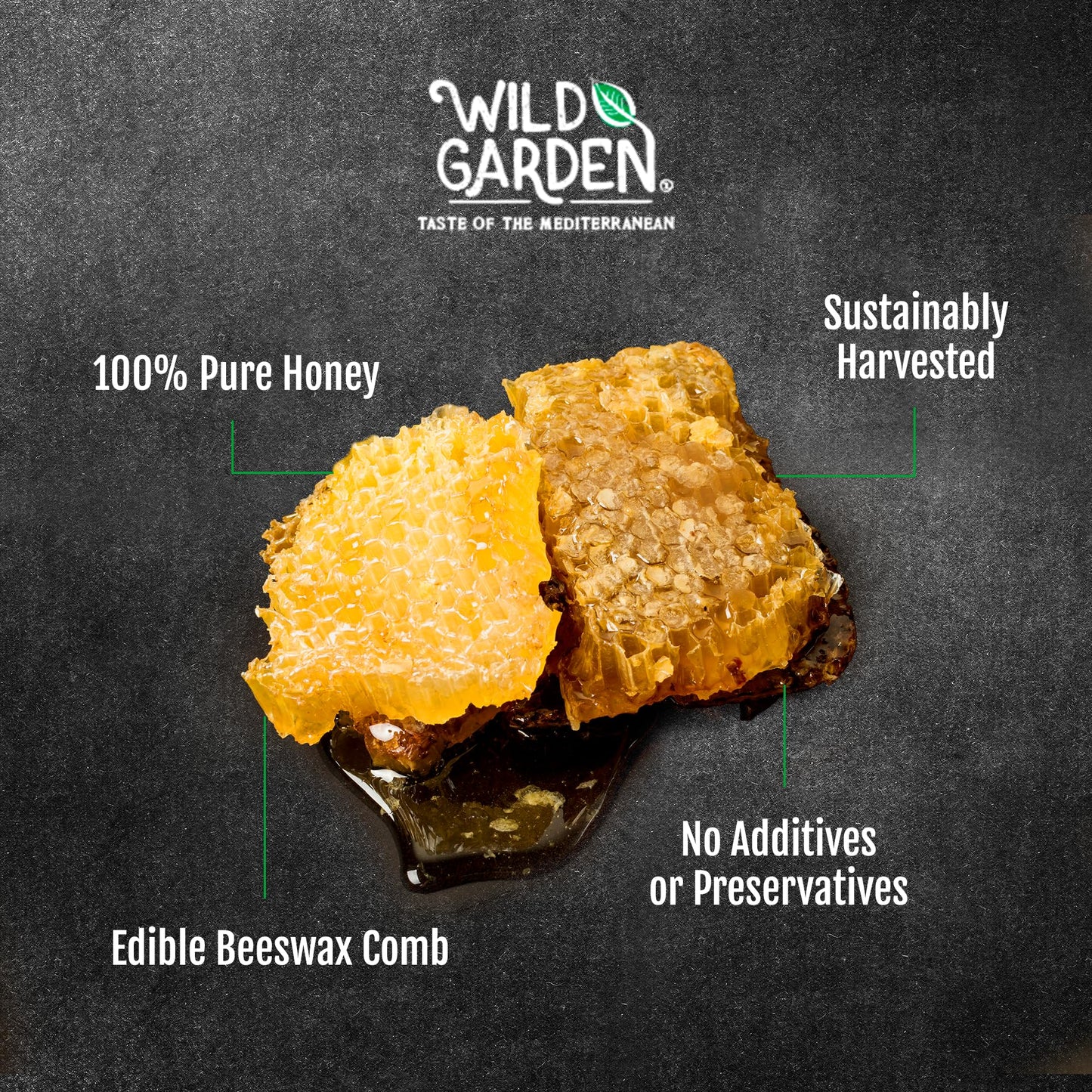 Wild Garden 100% Pure Raw Gourmet Honeycomb