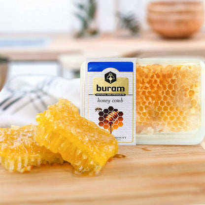 Buram Gourmet Raw Honeycomb | All-Natural | Pure Unfiltered | Edible Wax | No Additives, No Preservatives | Harvested from Turkish Mountains |