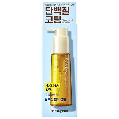 Healing Bird Revive Hair Oil 70ml (2.37 fl.oz) | Nourishing & Volumizing Hair Strengthening Treatment | For Dry, Damaged Hair & Scalp | Restores Shine & Moisture | Cold-Pressed Argan Oil Formula