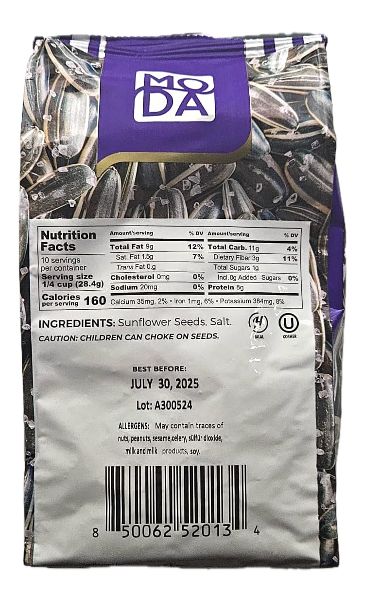 Moda Sunflower Seeds Roasted and Salted 10oz/284g