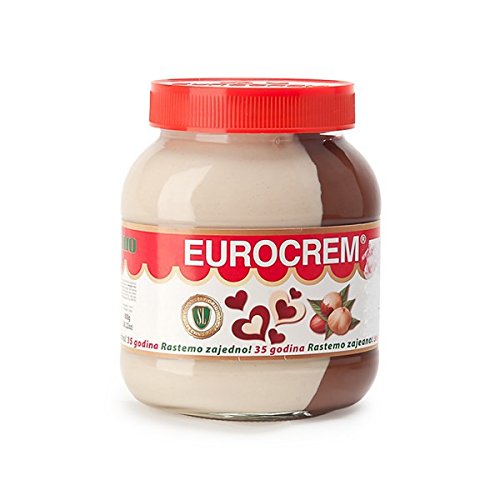 Takovo Eurocrem Milk and Hazelnut Cocoa Spread 28.22oz, 800g Glass jar (Pack of 2)