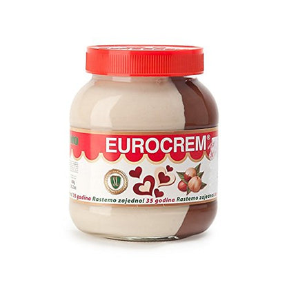 Takovo Eurocrem Milk and Hazelnut Cocoa Spread 28.22oz, 800g Glass jar (Pack of 2)