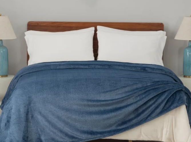Berkshire Blanket & Home Co. Extra Plush |Queen | 249 cm x 234 cm |98 in. x 92 in. | Blue