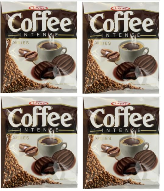 TAYASs Coffee Intense Hard Candies with Coffee Filling, 90g Bags, Packs of 4
