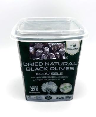 MB 3XS Gemlik Exclusive Dry Sele Black Olives 3XS 128 oz. Turkish (Kuru Sele 800g )