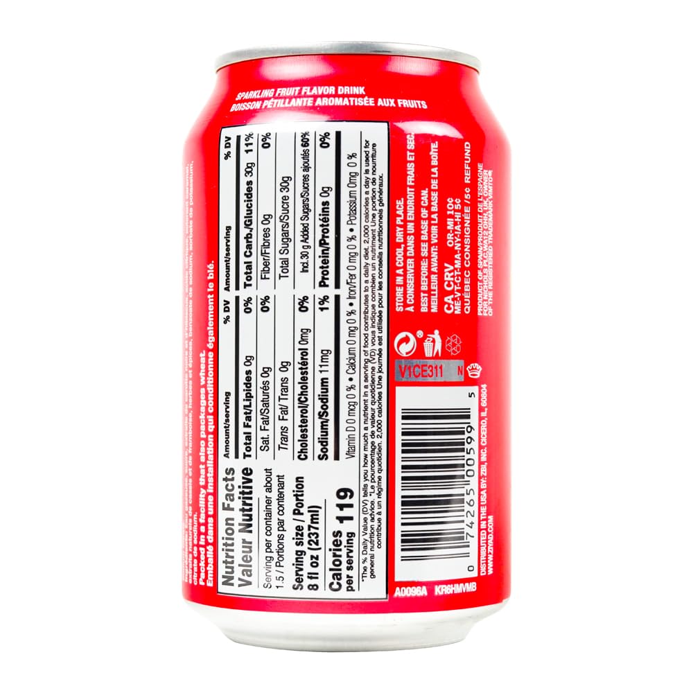 Vimto Sparkling Fruit Flavored Drink, Flavored with Natural Extracts of Blackcherry, Rasberry Juice and Herbs