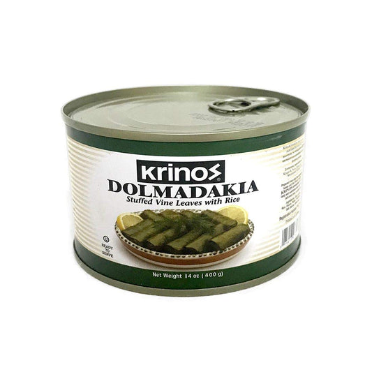 Krinos, Dolmas Stuffed Grape Leaves with Rice, Mediterranean Herbs in Sunflower Oil – Super Tasty Ready to Eat Vegan Rolls - Traditional Turkish Recipe – Dolmades Can (1)