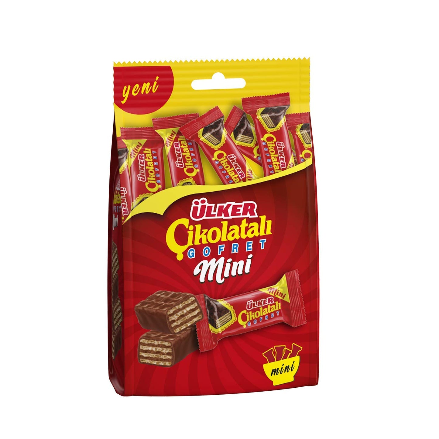 Ulker Milk Chocolate Coated Wafer with Hazelnut Cream Mini - Pack of 4-82 gr Each Bags