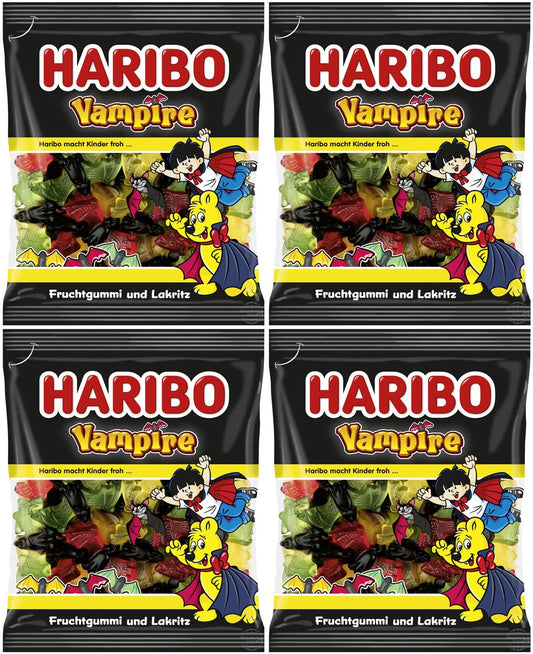 Haribo Vampire Fruchtgummi und Lakrtiz (Fruity and Licorice) Gummy Candy 4-Pack (4 x 175g)