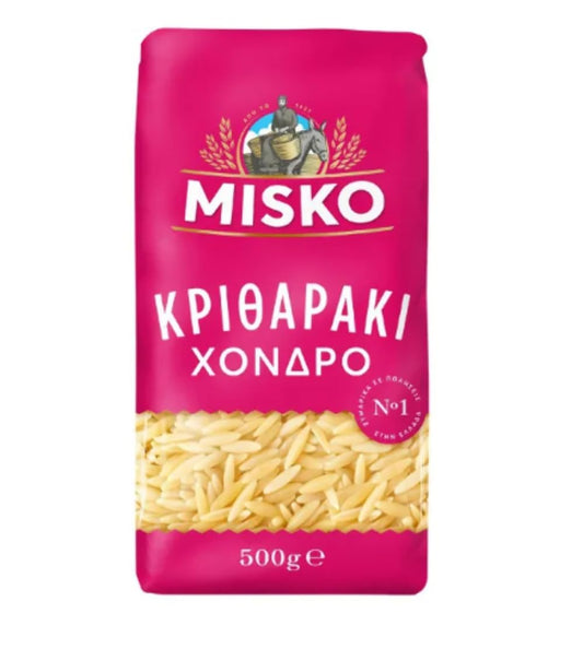 Misko -2 set   Greek Orzo Pasta [Risoni Large], (4)- 17.6 oz. Pkgs.