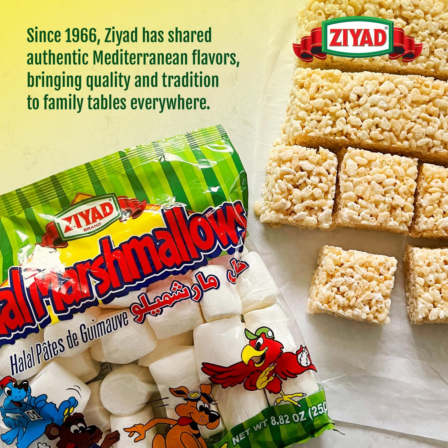 Ziyad Gourmet Halal Marshmallows, Pork-Free, Egg-Free, Dairy-Free, Gluten-Free, Perfect for Holidays and S’mores!