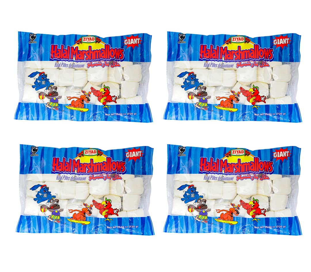 Ziyad Gourmet Halal Marshmallows, Pork-Free, Egg-Free, Dairy-Free, Gluten-Free, Perfect for Holidays and S’mores!