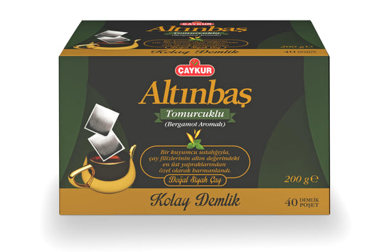 ÇAYKUR Altınbaş Bergamot Teapot Bags Turkish Black Tea, Premium Upper Leaf & Early Harvest Selection, Earl Grey
