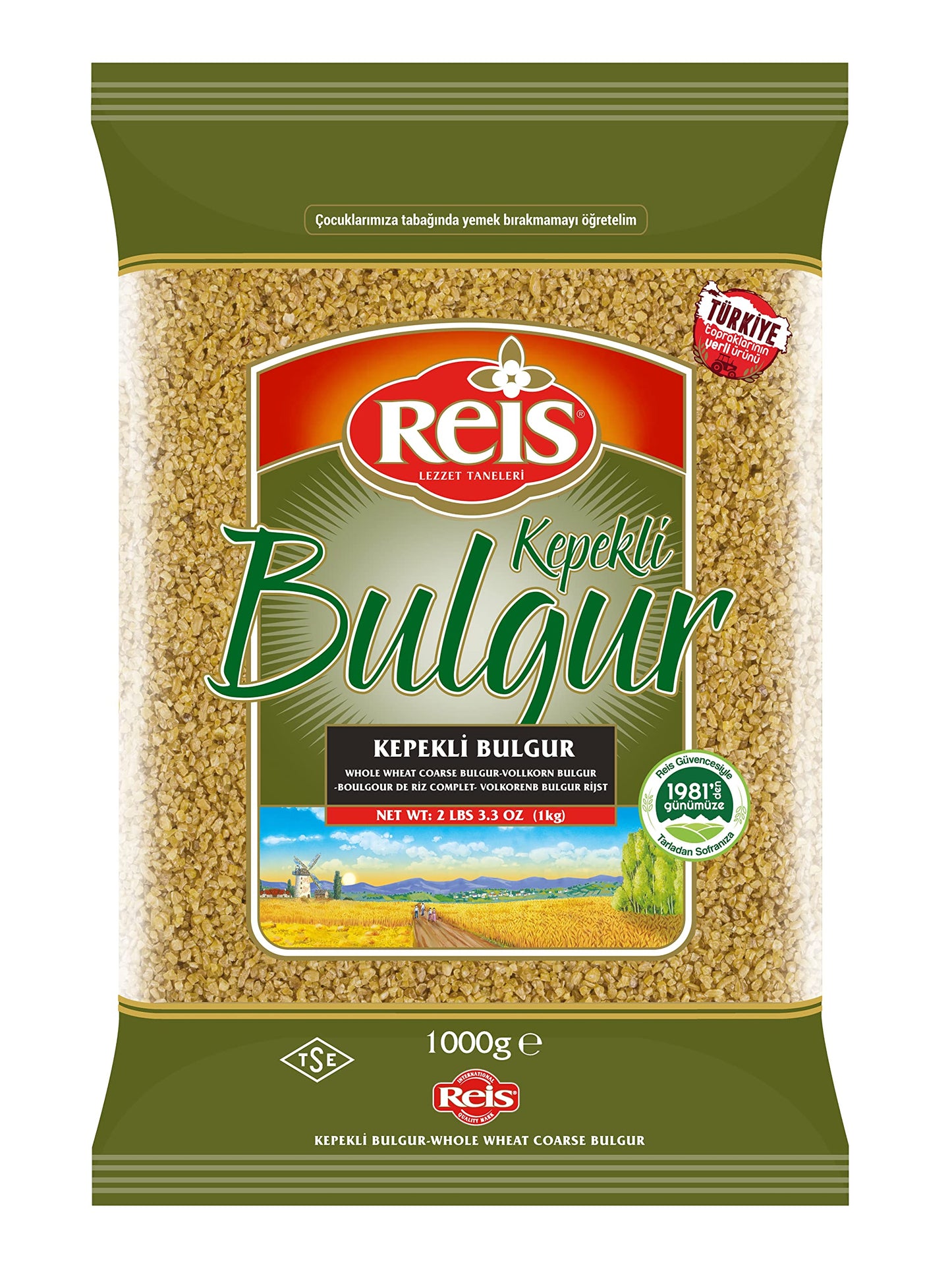 All Natural Whole Wheat Bulgur (Medium Size for Pilafs) 2lb