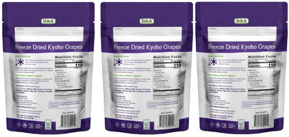 Kyoho Grapes,(Pack of 3) Freeze Dried  Ready to Eat Snack, NON-GMO 3.52 Oz(100g)