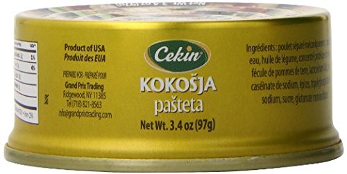 Cekin Kokosja Pasteta Chicken Pate, 3.4 Ounce can (Pack of 10)