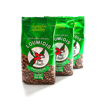 Papagalos Loumidis Ground Coffee, 16 Ounce - Pack of (3) PCS
