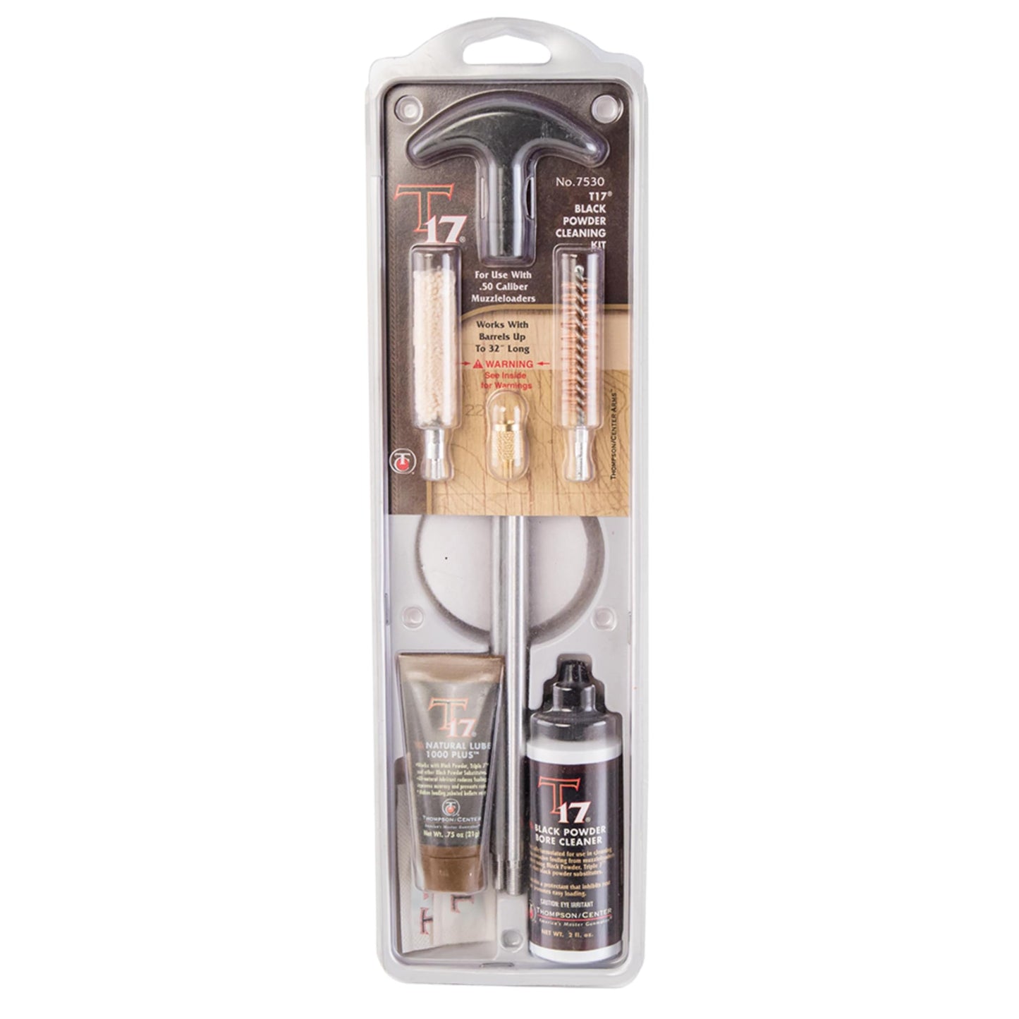Thompson Center T17 Pro Hunter Accessory Kit and Muzzleloader Cleaning Kits with Bore Cleaner, Breech Plug Grease, Jag, and Round Cleaning Patches for Muzzleloader and Black Powder Rifle Maintenance