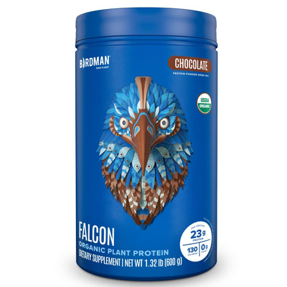BIRDMAN Falcon Vegan Protein Powder Organic, Stevia & Sugar Free, Plant Based Protein, Low Carb, Dairy Free, Keto, Non Whey Protein, Probiotic, Pea Protein | Vanilla Flavor