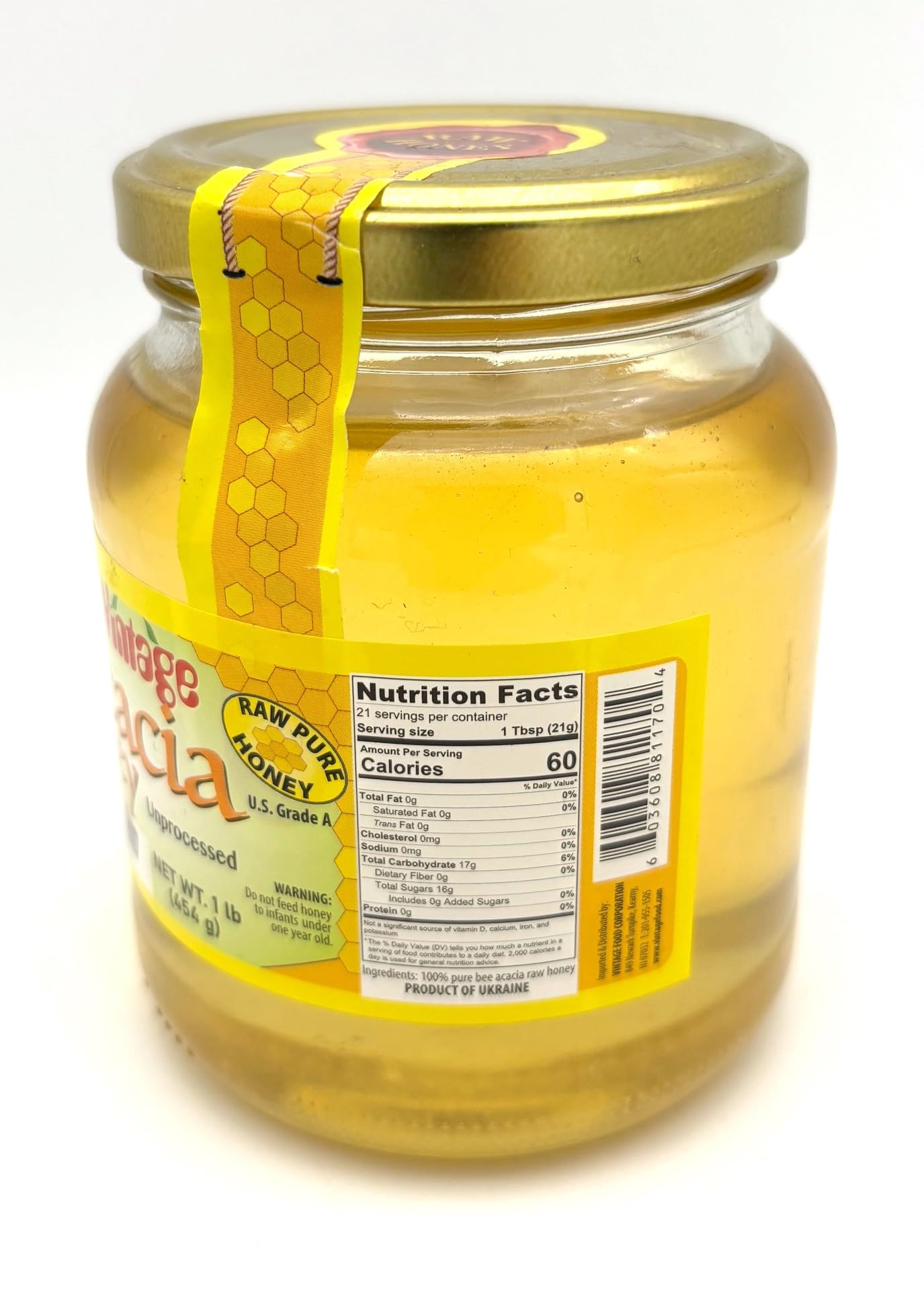 Ukraine Vintage Acacia Honey, Exquisite Taste, Unprocessed, 16 Oz Pack of 1