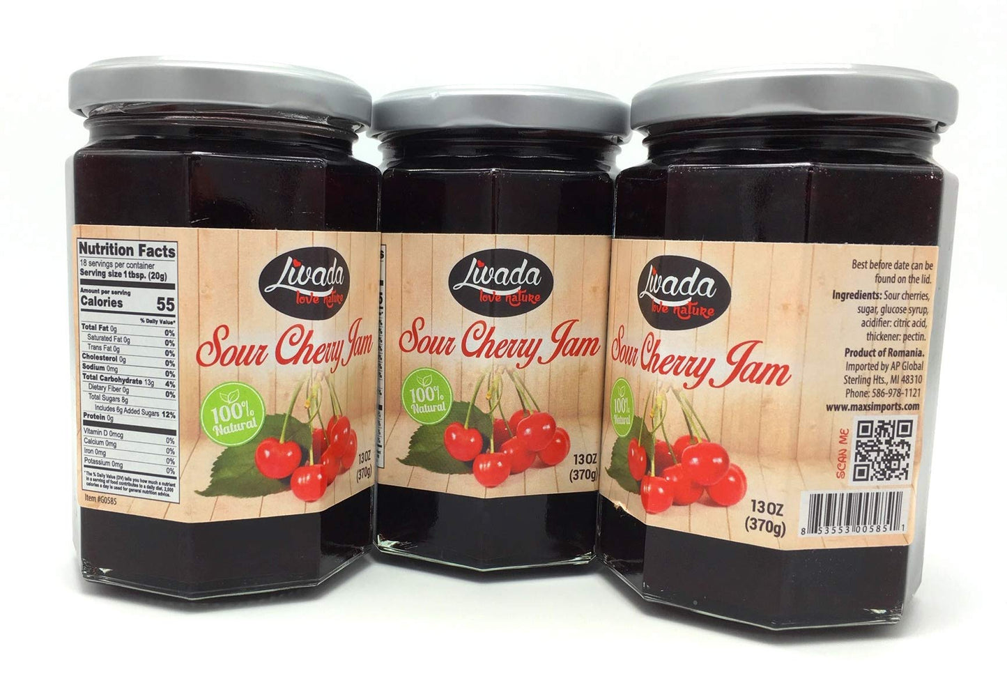 Livada Sour Cherry Jam 13oz (370g) (3)