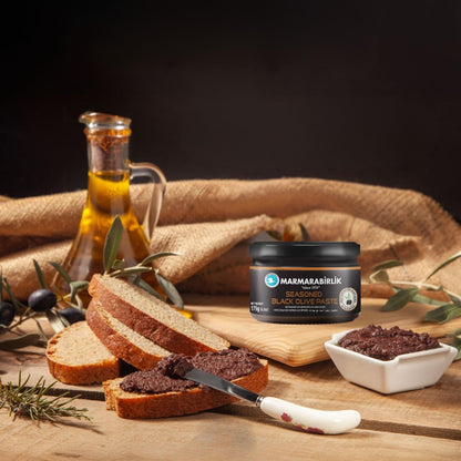 Marmarabirlik, Black Olives Spread Spicy, Turkish Olive Paste & Tapenade, Gourmet Mediterranean Flavor, Sandwiches, Crackers, Appetizer, Dips & Salads, Vegan, Kosher, Halal