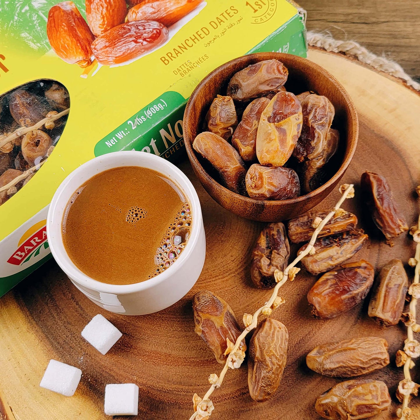 Baraka Branched Deglet Noor Dates | Tunisian Royal Date, Mother of all Dates, Queen Date Variety for Healthy Snacking, Mediterranean Cooking, Baking | 35.27oz Box of Dried Dates, Import of Tunisia