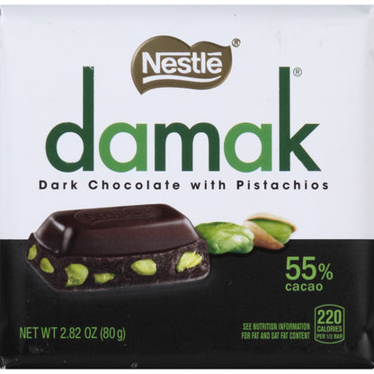 Nestle Damak Dark Chocolate with Pistachios, 2.46 Ounce