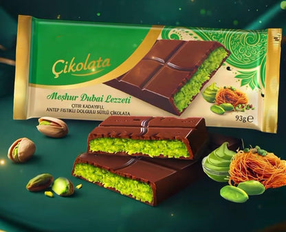 Dubai Chocolate - Milk Chocolate With Pistachio, 93 gram 3.2 oz