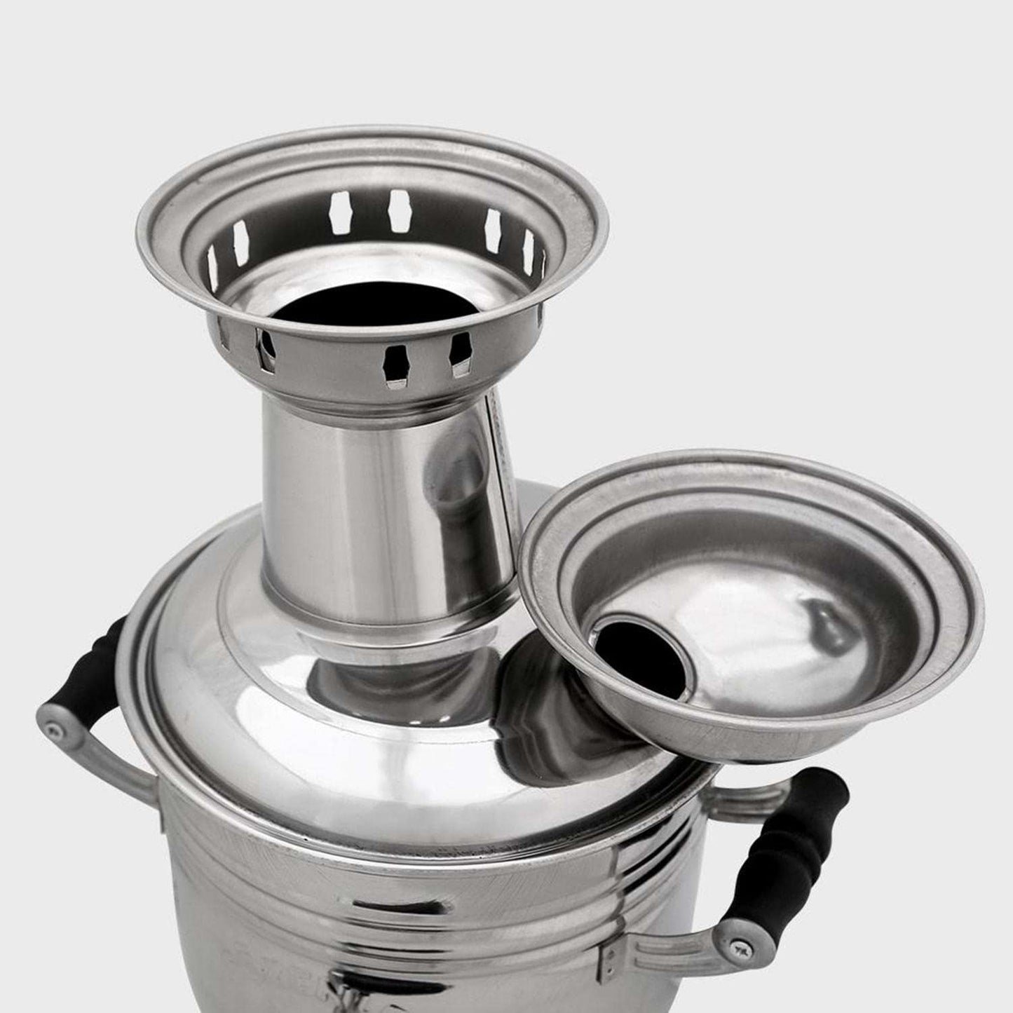 semaver turkish samovar sözenler brand chrome 2,5 L./85 Oz free energy water heater and tea maker for boat camping hiking hunting yachting Tea Kettle (aluminum teapot is included)