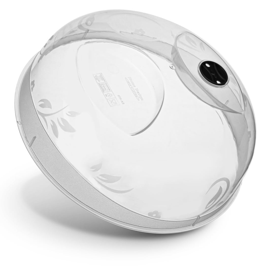 PlastArt 11.22 Inch Microwave Food Splatter Cover Lid with Steam Vent, Clear, BPA-Free