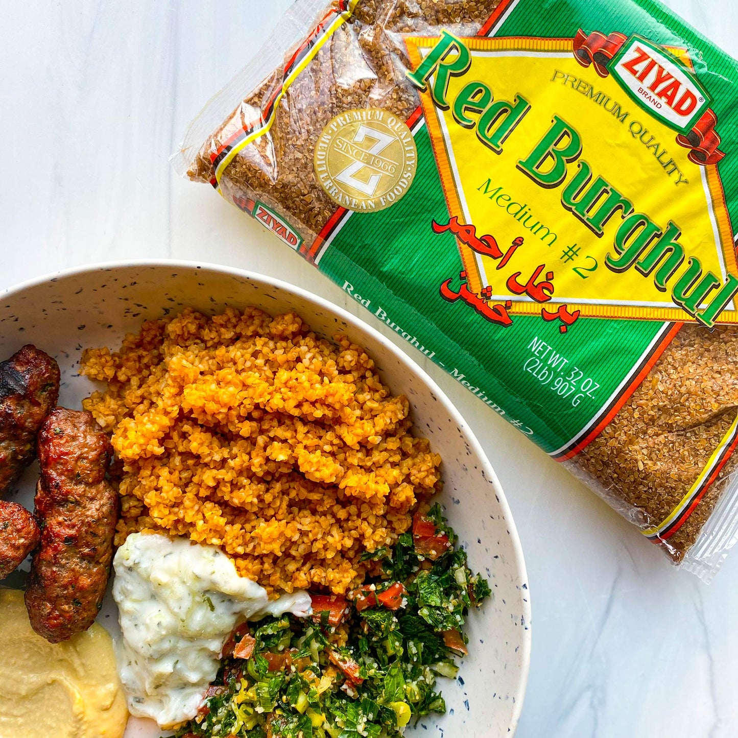 Ziyad Cracked Wheat Bulgur – Fiber-Rich Whole Grain, Nutty Flavor & Chewy Texture – Ideal for Tabbouleh, Kibbeh, Curries, Soups & Salads – Easy 30-Minute Prep, Vegan