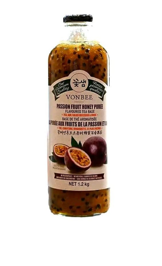 Al Amin Foods Vonbee Passion Fruit Honey Puree. One Bottles 42.32oz/ 2.6lb. Quite good and very versatile.