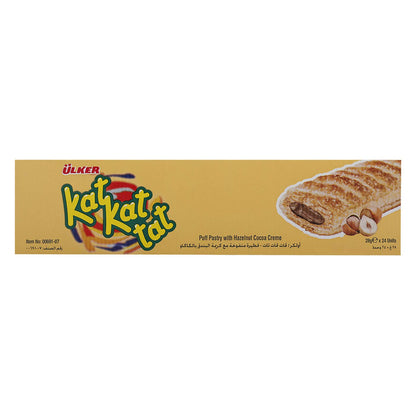 Ulker Kat Kat Tat Puff Pastry With Hazelnut Flavoured Cocoa Cream Filling 28 Gr (48 Pack)