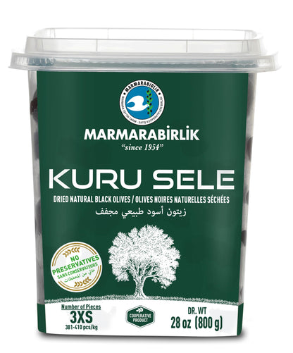 Marmarabirlik Dry Cured Black Olives, Turkish Dried Natural Olives, Gourmet Mediterranean Flavor, Perfect for Salads, Mezze & Breakfast, Vegan, Kosher, Halal, Snack Packs