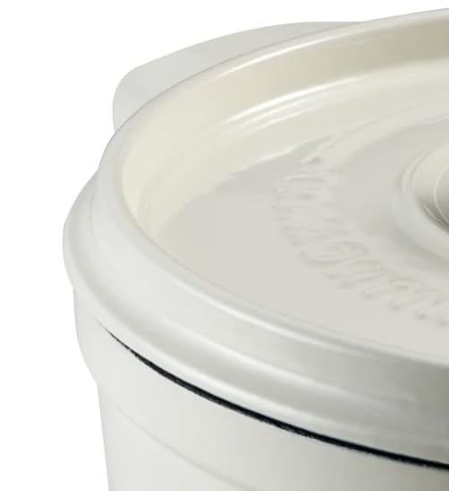 Trmontinaa 4-Quart and 6-Quart Enameled Cast Iron Round Dutch Ovens, 2-Pack (White)