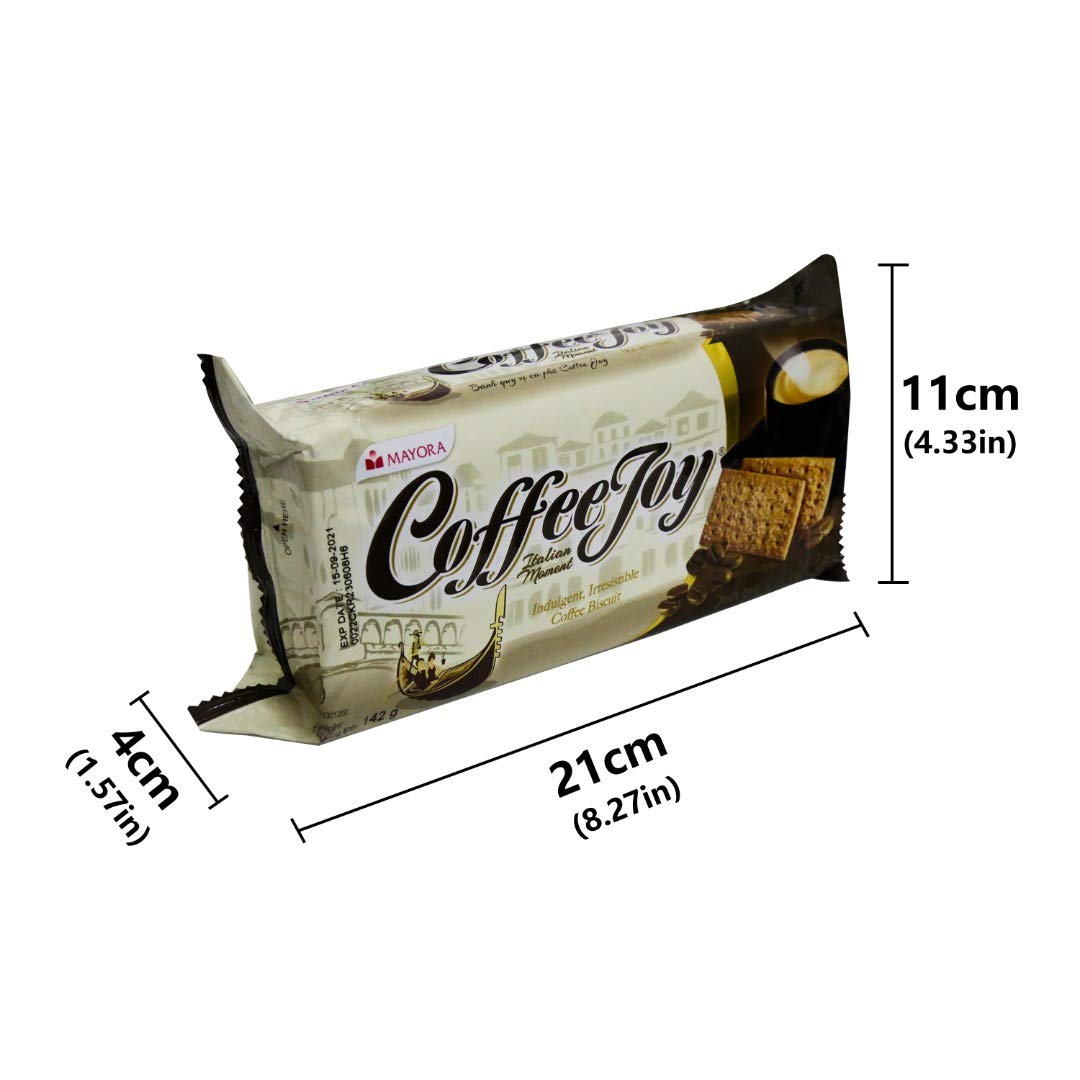 Mayora Coffee Joy Coffee Biscuit Irresistible Biscuit Snacks Kopi Asli Indonesia Halal 142g (5 Ounce)