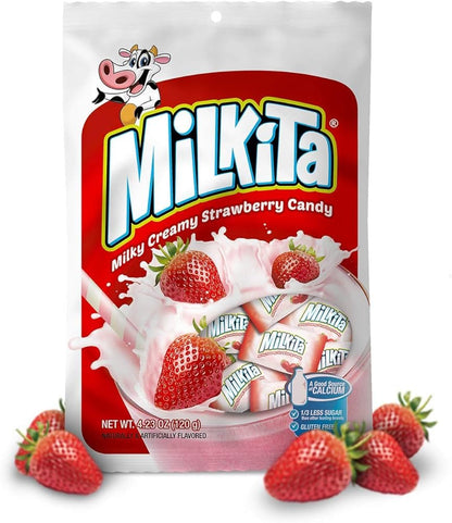 Intercart Milkita Milky Creamy Strawberry Candy - Indulge in Creamy Delight with Bursting Strawberry Flavor – 4.2 Oz (pack of 6)