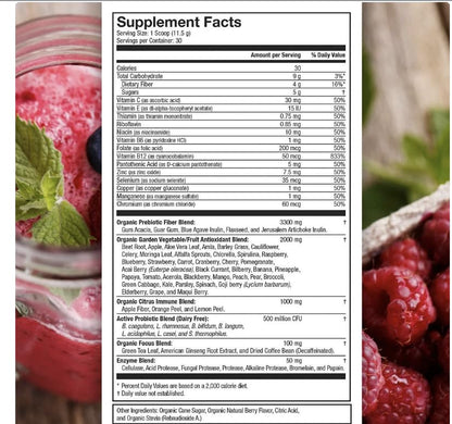 Terra-Kai Organics Juce Super Fruit and Veggie Blend Drink, 12.2-Ounce Garden Berry, 30 Servings, Greens Powder, Green Juice Powder, Super Food, Greens Drink (Pack 2)