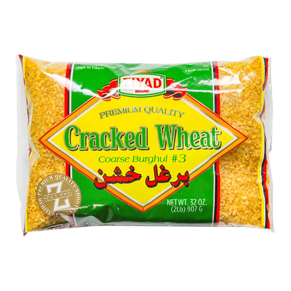 Ziyad Cracked Wheat Bulgur – Fiber-Rich Whole Grain, Nutty Flavor & Chewy Texture – Ideal for Tabbouleh, Kibbeh, Curries, Soups & Salads – Easy 30-Minute Prep, Vegan