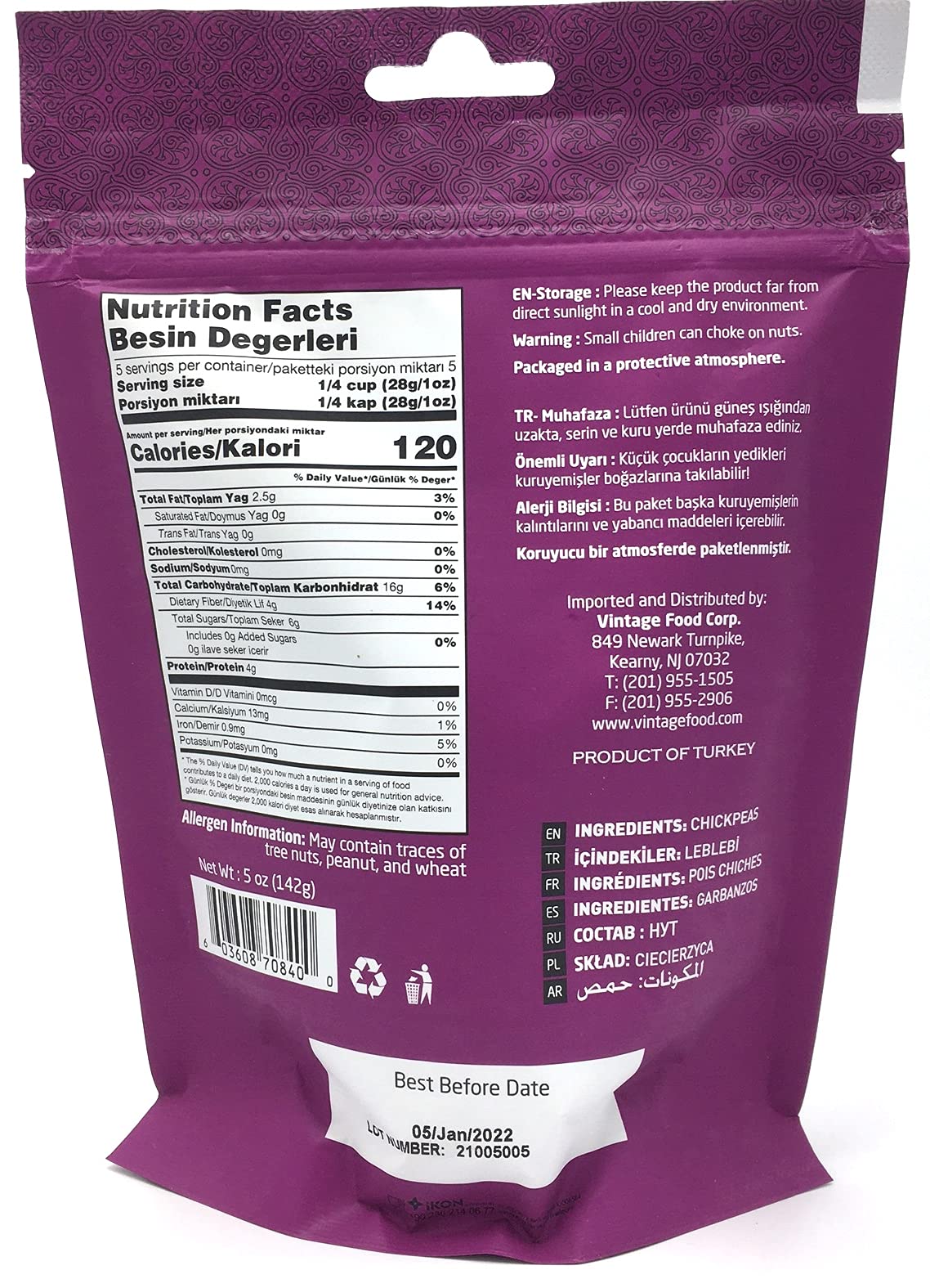 Mr Nut Yellow Chickpeas 5oz (142gr) pack of 3
