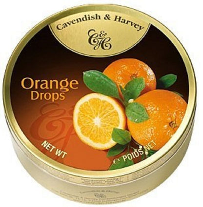 Cavendish And Harvey Candy (3 Pack) Fruit Hard Candy Tin 5.3 Ounces Imported German Candy (Orange Drops)