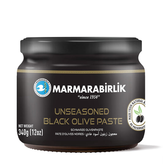 Marmarabirlik, Black Olives Spread, Turkish Olive Paste & Tapenade, Gourmet Mediterranean Flavor, Sandwiches, Crackers, Appetizer, Dips & Salads, Vegan, Kosher, Halal, 12oz (340g)
